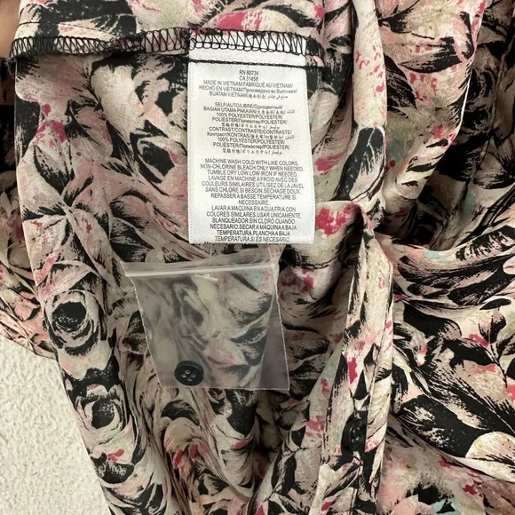 BCBgeneration Shift Dress Womens XXS Pink Floral Long Sleeve Boho Whimsigoth - Picture 9 of 10